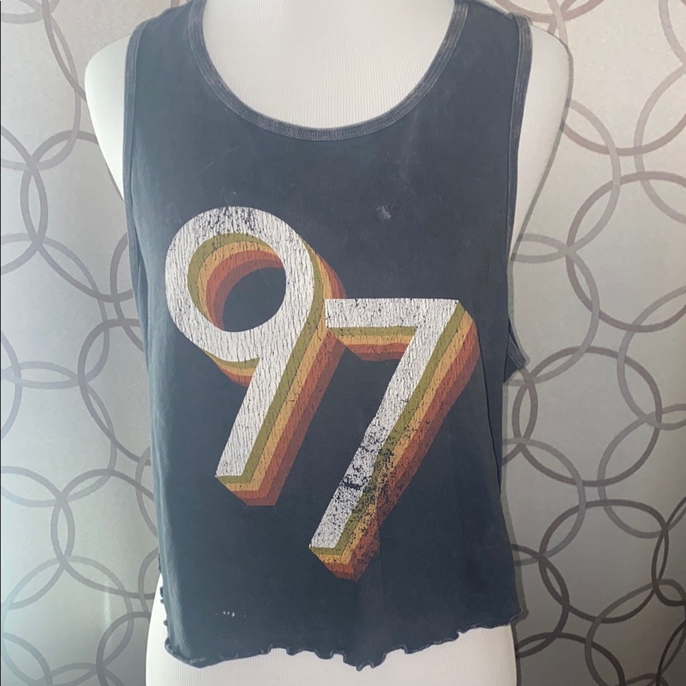 Retro Graphic Tank Top - Black